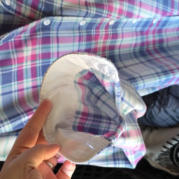 Lee Women's Plaid Button-Down Shirt in Pink and Blue - Picture 3 of 3